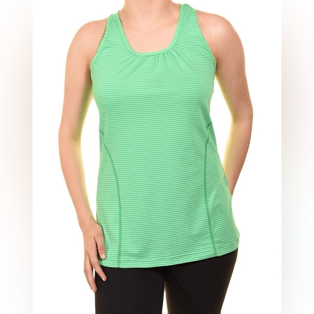 Kirkland Signature Light Green Striped Women's Sport Tank Top Size Small
